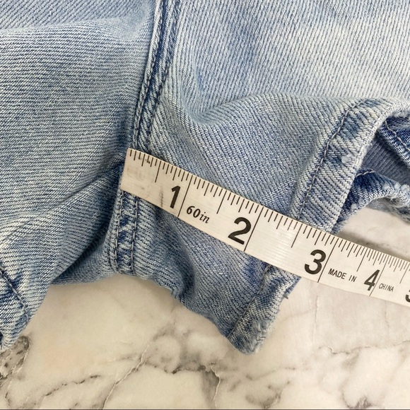 AEO mom short 100% cotton paperbag denim shorts light wash high rise size 6 - Picture 7 of 12